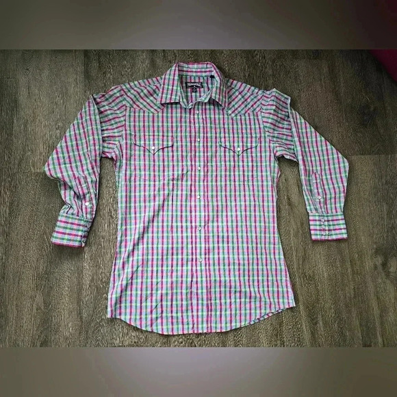 Panhandle Men's Button Down Pearl Snap Western Shirt - Picture 1 of 12
